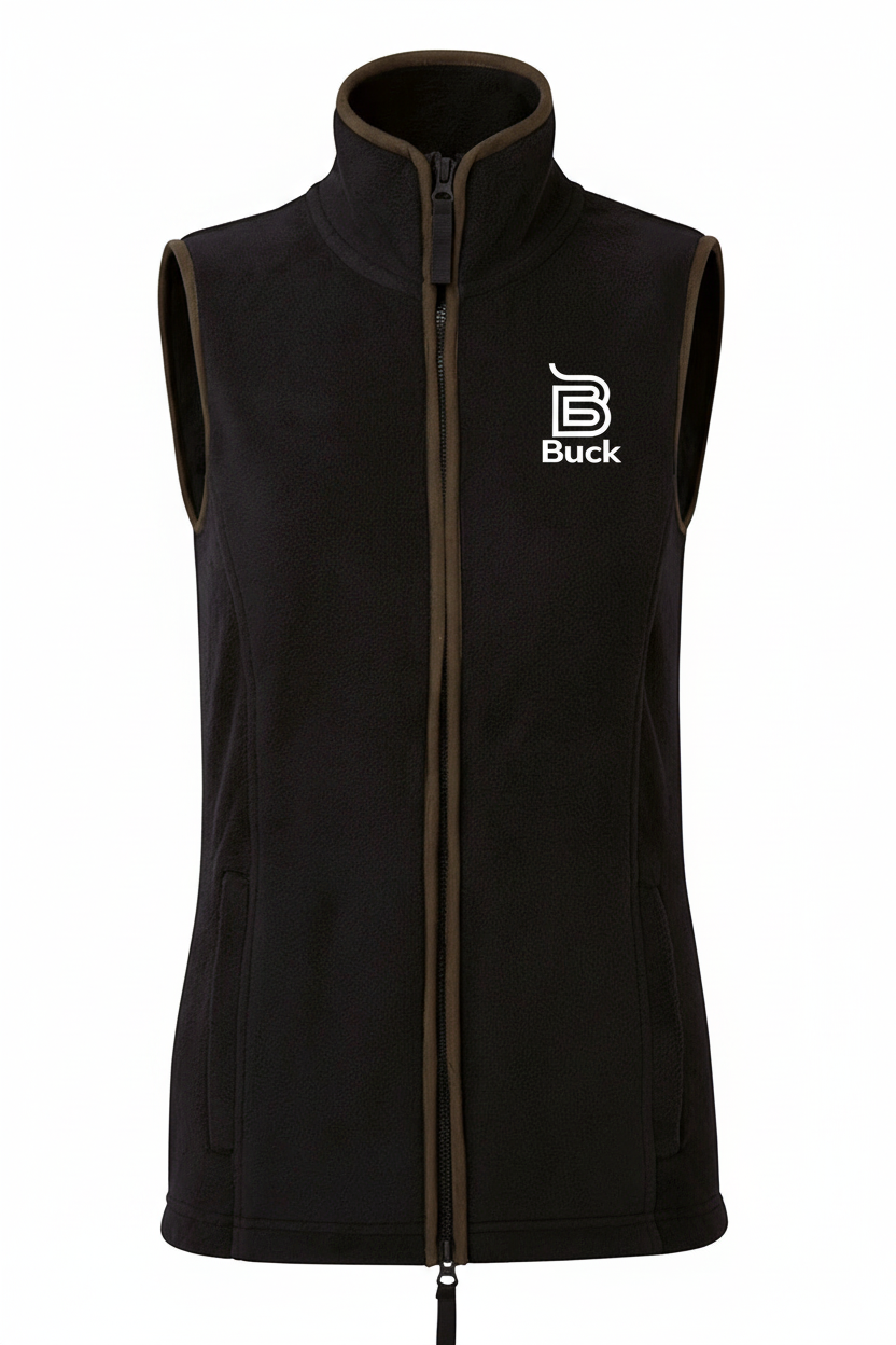 Black gilet with Buck logo